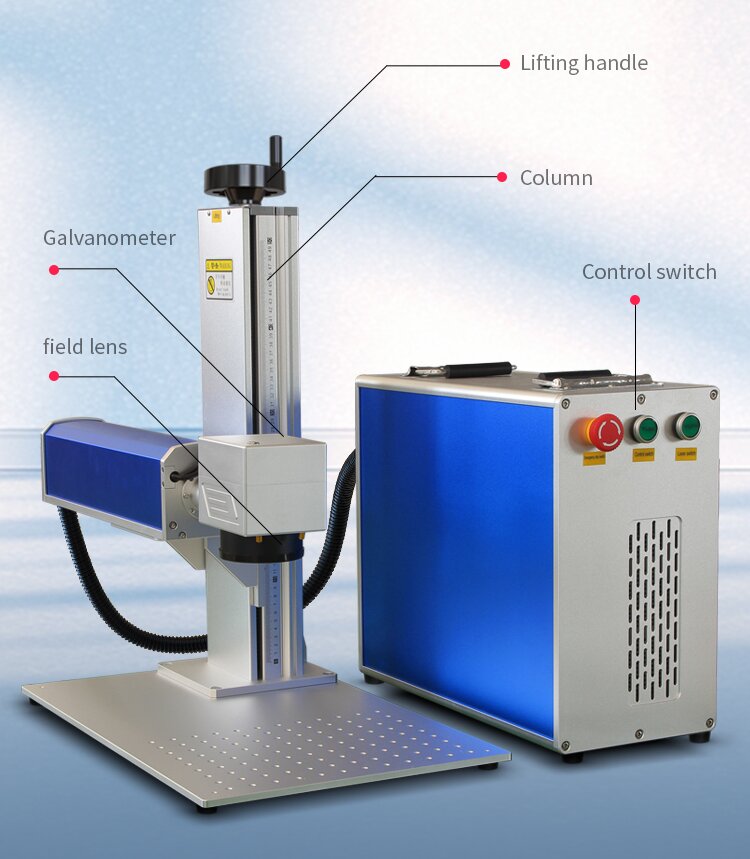 Split fiber laser marking machine 20w 30w 50w