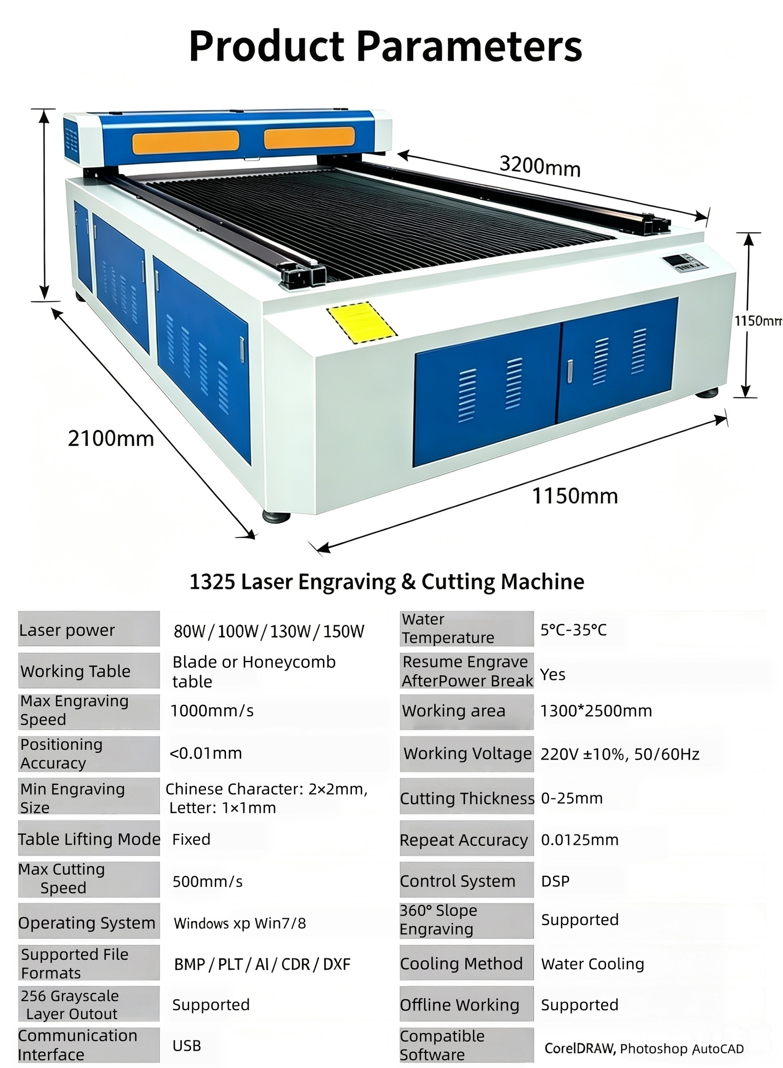 1325 large co2 laser engraving & cutting machine